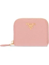 Prada Saffiano Leather Coin Purse In Pink