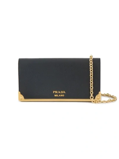 Prada Black Wallet On Chain Leather Bag