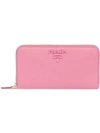 Prada Saffiano Leather Wallet In Pink