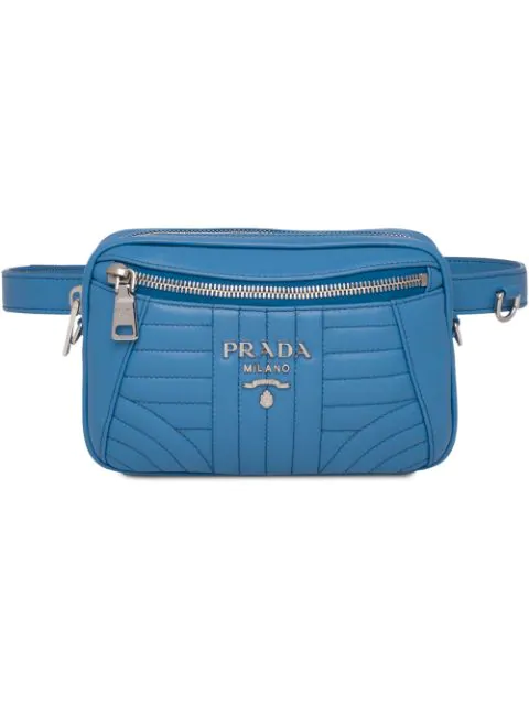Prada Diagramme Leather Belt Bag In Blue | ModeSens