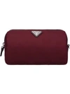 Prada Logo Cosmetic Bag In Red