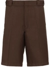 Prada Nylon Garbadine Bermuda Shorts - Brown