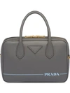 Prada Mirage Small Leather Bag In Grey
