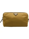 Prada Logo Cosmetic Bag In Brown