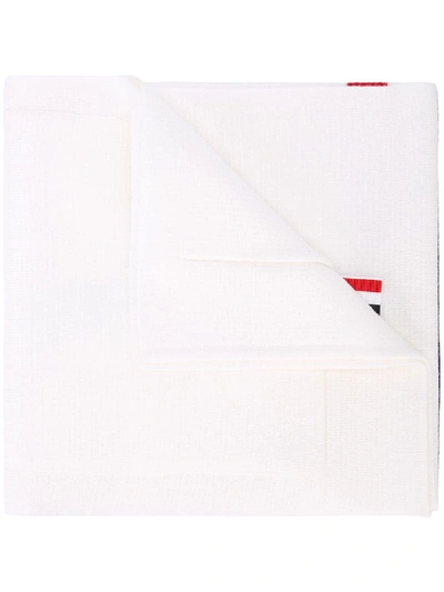 Thom Browne 4-bar Striped Scarf - White