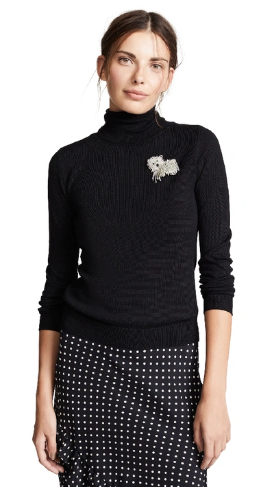 Boutique Moschino Embroidered Sweater In Black