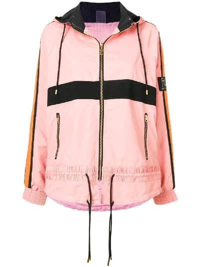P.e Nation Man Up Track Jacket With Drawstring Hem In Pink