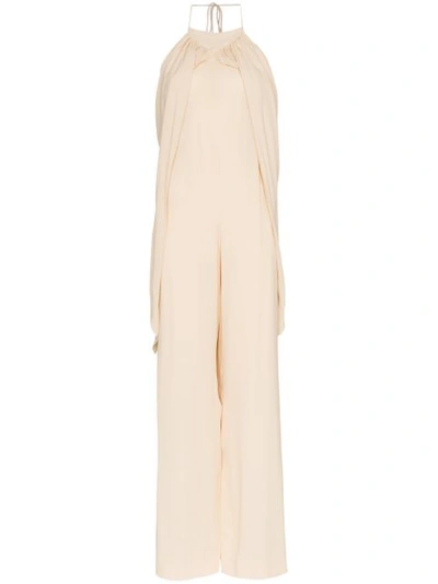 Jacquemus Neckholder-jumpsuit Mit Tiefem Rückenausschnitt In Yellow