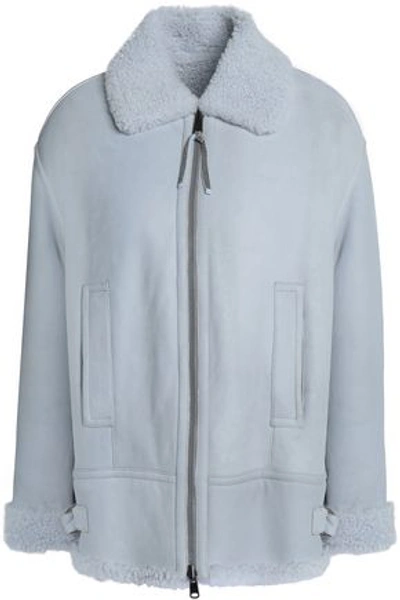 Brunello Cucinelli Woman Shearling Coat Sky Blue