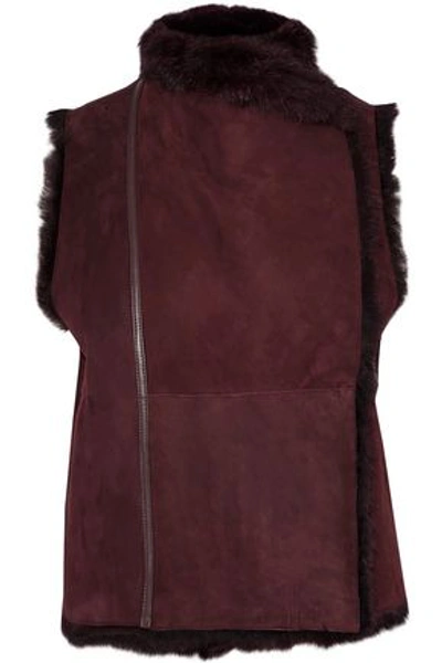 Yves Salomon Meteo By  Woman Reversible Shearling Vest Burgundy