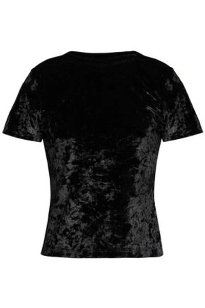 Alice And Olivia Crushed-velvet Top In Black