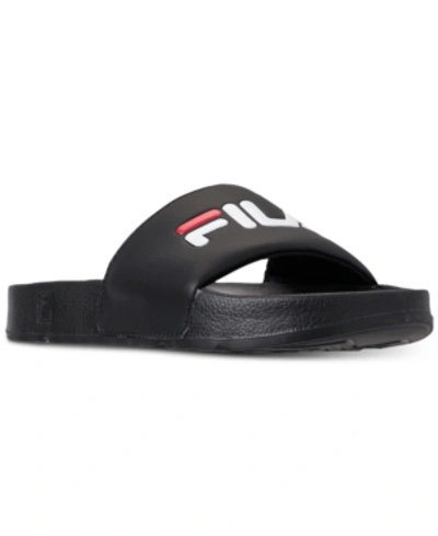 Fila Men's Drifter Slide Sandals From Finish Line In Blk/fred/wht