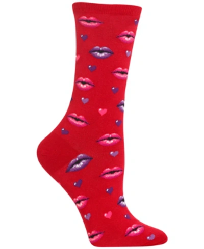Hot Sox Women's Lips Socks In Red