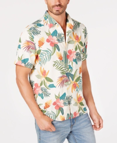 Tommy Bahama Men's Beach Crest Blooms Hawaiian Performance Camp Shirt In White
