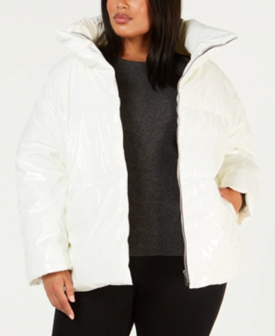 Calvin Klein Performance Plus Size Shiny Puffer Jacket In White | ModeSens