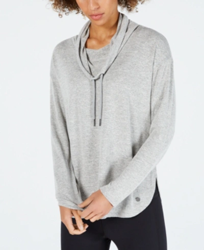 Calvin Klein Performance Cowl-neck Top In Quarry