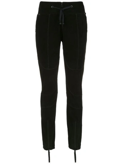 Andrea Bogosian Suede Skinny Trousers - Black