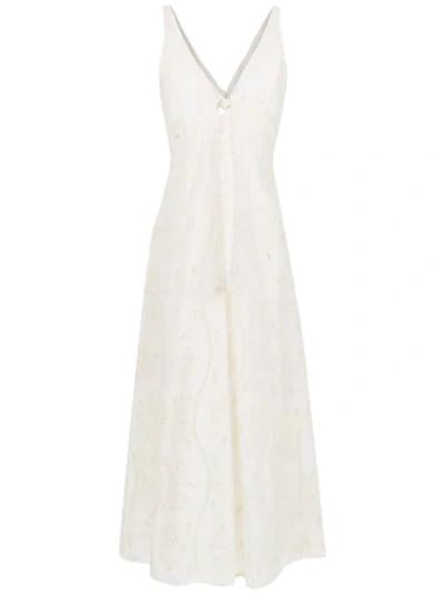 Alcaçuz Long Lace Dress In White