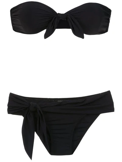 Isolda Scrunchie Bikini Set - Black