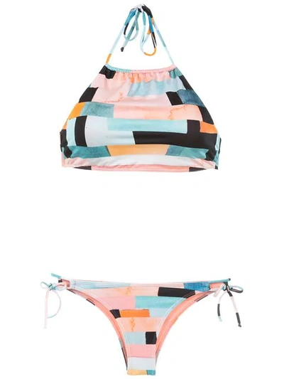 Brigitte Color Block Bikini Set In Multicolour