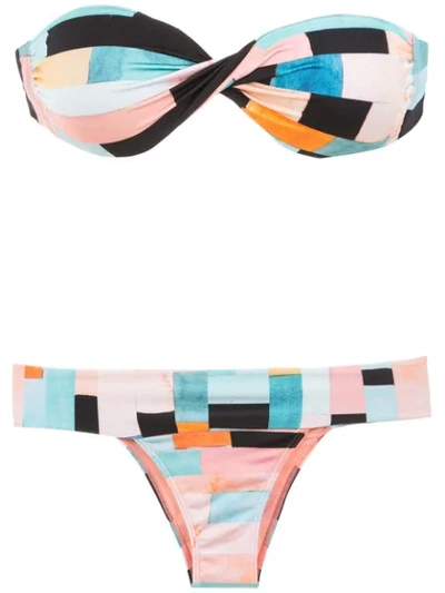 Brigitte Bandeau-bikini Mit Print In Multicolour