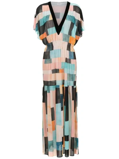 Brigitte Printed Beach Dress In Multicolour