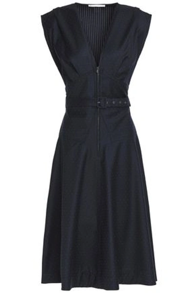 Antonio Berardi Belted Wool-jacquard Dress In Black