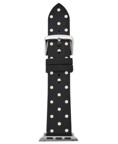 Kate Spade New York Women's Black & White Dot Silicone Apple Watch Strap