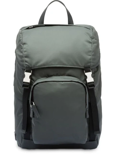 Prada Padded Detail Backpack In Grey