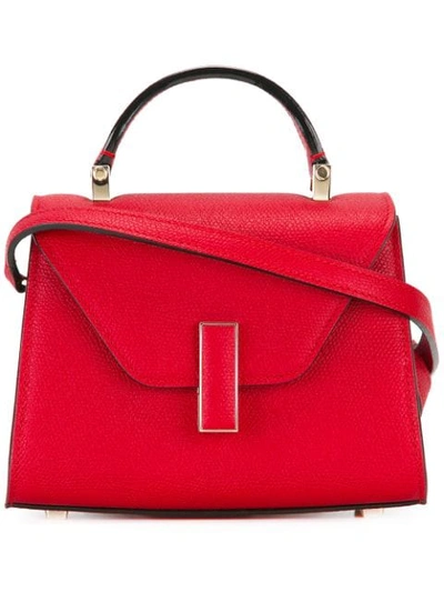 Valextra Iside Micro Textured-leather Shoulder Bag In Red