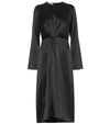 Vince Front And Back Twist Silk Dress In Black