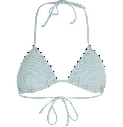 Marysia St Tropez Knotted Triangle Bikini Top In Blue