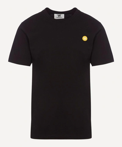 Wood Wood Ace Small Aa Logo Cotton T-shirt In Black