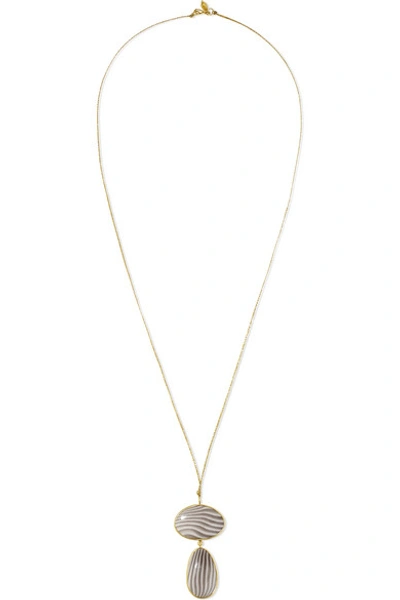 Pippa Small 18-karat Gold Agate Necklace