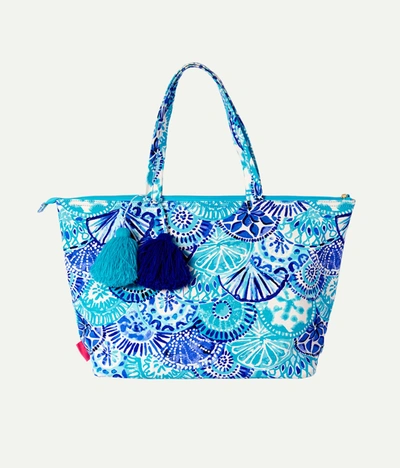 Lilly Pulitzer Women's Palm Beach Zip Up Tote Bag In Blue, Lilly Loves Nantucket -