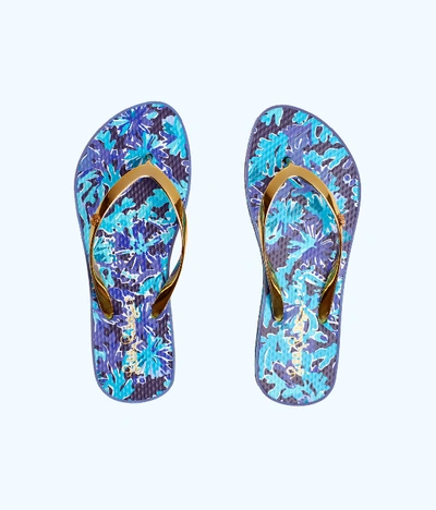 Lilly Pulitzer Pool Flip Flop In Bali Blue Sway This Way Shoe