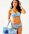 Lilly Pulitzer Women's Cay Twist Bandeau Bikini Top Size 16, Splashdance -  In Multicolor