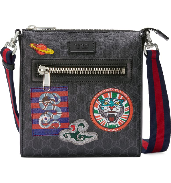 Gucci Men's Gg Supreme Patches Messenger Bag In Black | ModeSens