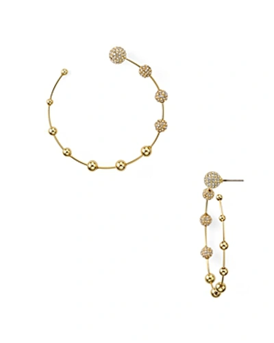 Rebecca Minkoff Pave Sphere Open Frontal Hoop Earrings In Gold