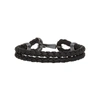 Bottega Veneta Intrecciato Leather And Burnished Silver-tone Bracelet In 1000 Nero