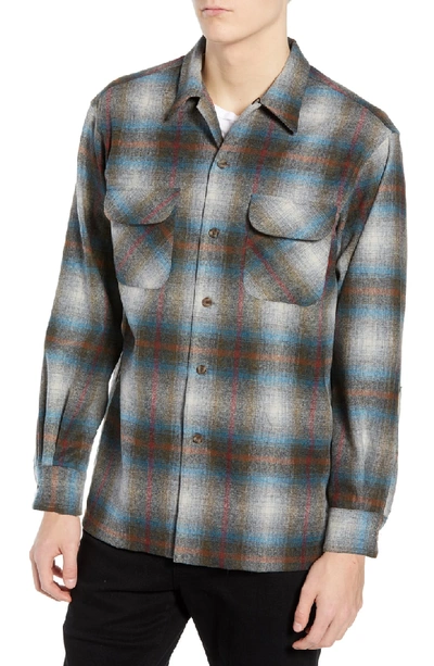 Pendleton Board Wool Flannel Shirt In Multi Plaid