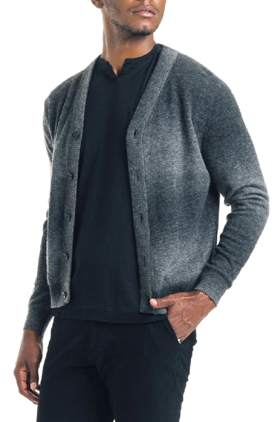 Good Man Brand Modern Slim Fit Merino Wool Blend Cardigan In Black / Grey
