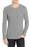 Billy Reid Regular Fit Waffle Crewneck Pullover In Grey