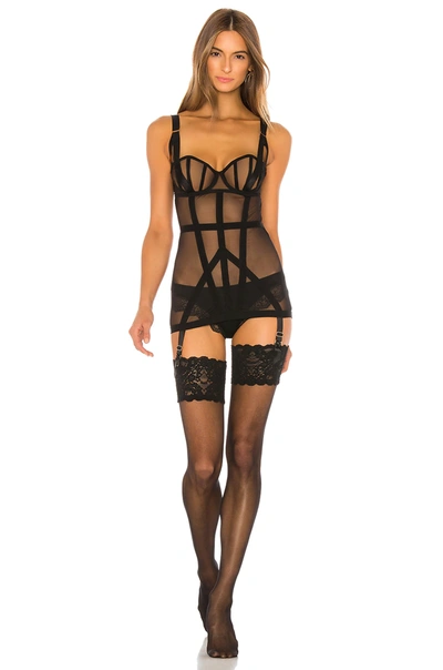 Bluebella Karolina Wired Sheer Basque Underwear In Black