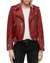 Allsaints Balfern Leather Biker Jacket In Ruby Red