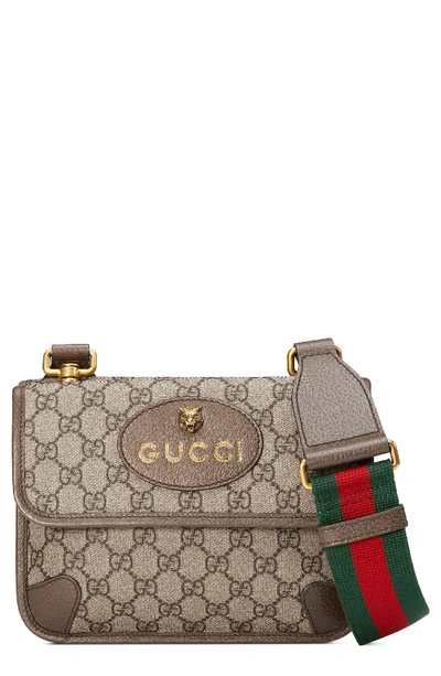 Gucci Small Gg Supreme Canvas Messenger Bag In Beige Ebony/ New Acero