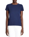 Ralph Lauren Pima Cotton Short-sleeve Crewneck Shirt In Navy