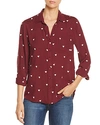 Beachlunchlounge Printed Button-down Top In Bordeaux