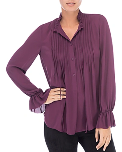 B Collection By Bobeau Ruby Pintucked Blouse In Richberry