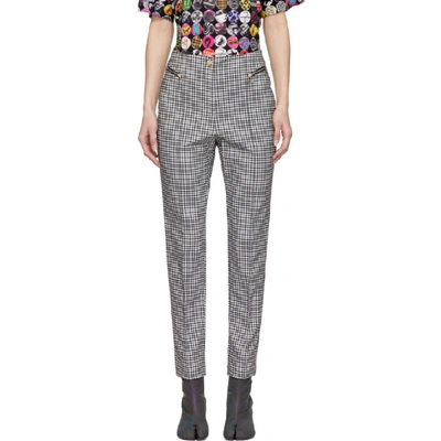 Opening Ceremony Gingham Cady Skinny Pants In 0002 Blackm